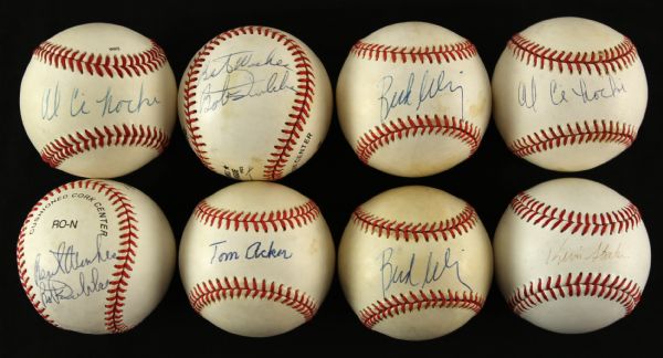 1989-2000 Signed Baseball Collection - Lot of 8 w/ Bud Selig & More