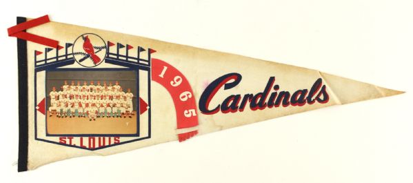 1965 St. Louis Cardinals Full Size 29" Team Photo Pennant