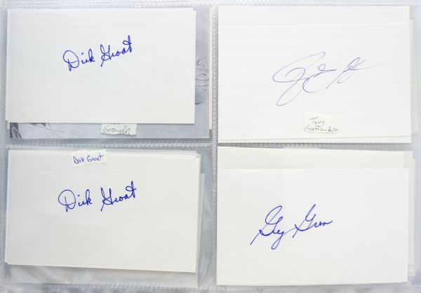 1950s-2000s Baseball Signed Index Card Collection - Lot of 218