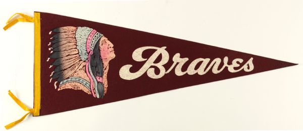 1953 Milwaukee Braves Inaugural Season Full Size 29" Pennant