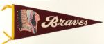 1953 Milwaukee Braves Inaugural Season Full Size 29" Pennant