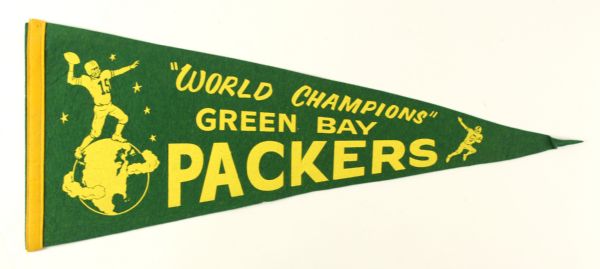 1966-67 Green Bay Packers "World Champions" Full Size 29" Pennant