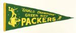 1966-67 Green Bay Packers "World Champions" Full Size 29" Pennant