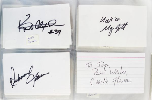 1950s-2000 Football Signed Index Card Collection - Lot of 433