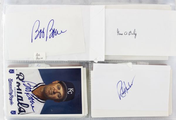 1950s-2000s Baseball Signed Index Card Collection - Lot of 156