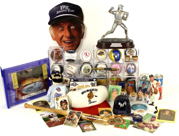 1950s-2000s Milwaukee Brewers Massive Memorabilia Collection- Lot of 138 w/ Baseball Cards, Commemorative Balls, Signed Items & More