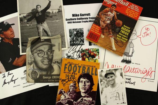 1960s-2000s Signed Hockey Wrestling Football Tennis Racing Entertainment - Lot of 300+ Includes Jay Leno Billie Jean King Bob Clarke Ara Parseghian