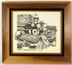 1984 Super Bowl XVIII Tampa Los Angeles Raiders Washington Redskins Framed Print Numbered 1/55 19" x 22" 