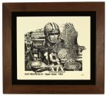 1985 Super Bowl XVII Los Angeles Washington Redskins Miami Dolphins Framed Print Numbered 1/50 19" x 22" 