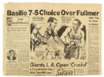 1959 San Francisco News Bulletin Featuring Carmen Basillo Gene Fullmer Fight Includes Original Artwork