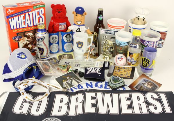 1970s-2000s Milwaukee Brewers / Baseball Memorabilia Collection - Lot of 165 w/ Rookie Cards, 1982 Brewers, Pujols Signature & More