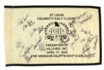 2002 St. Louis Celebrity Gold Classic Multi Signed Flag w/ 22 Signatures Including Stan Musial, Jim Hart & More (JSA)