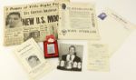 1948-1960 circa Carmen Basilio Personal Boxing Artifact Collection Grouping, Fight Contracts, Telegrams, Hickok money clip, decortive lighter, & more