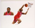 1993-94 Moses Malone Philadelphia 76ers Original Chris Consani Artwork Used in Production of McDonalds Commemorative Cups