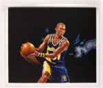 1995 Reggie Miller Indiana Pacers Original Richard Farrell Artwork Used in Production of McDonalds Commemorative Cups