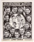 1971-96 Milwaukee Bucks Milwaukee Brewers Poster Collection - Lot of 9 w/ Sportraits, George Bamberger PBR Poster & More