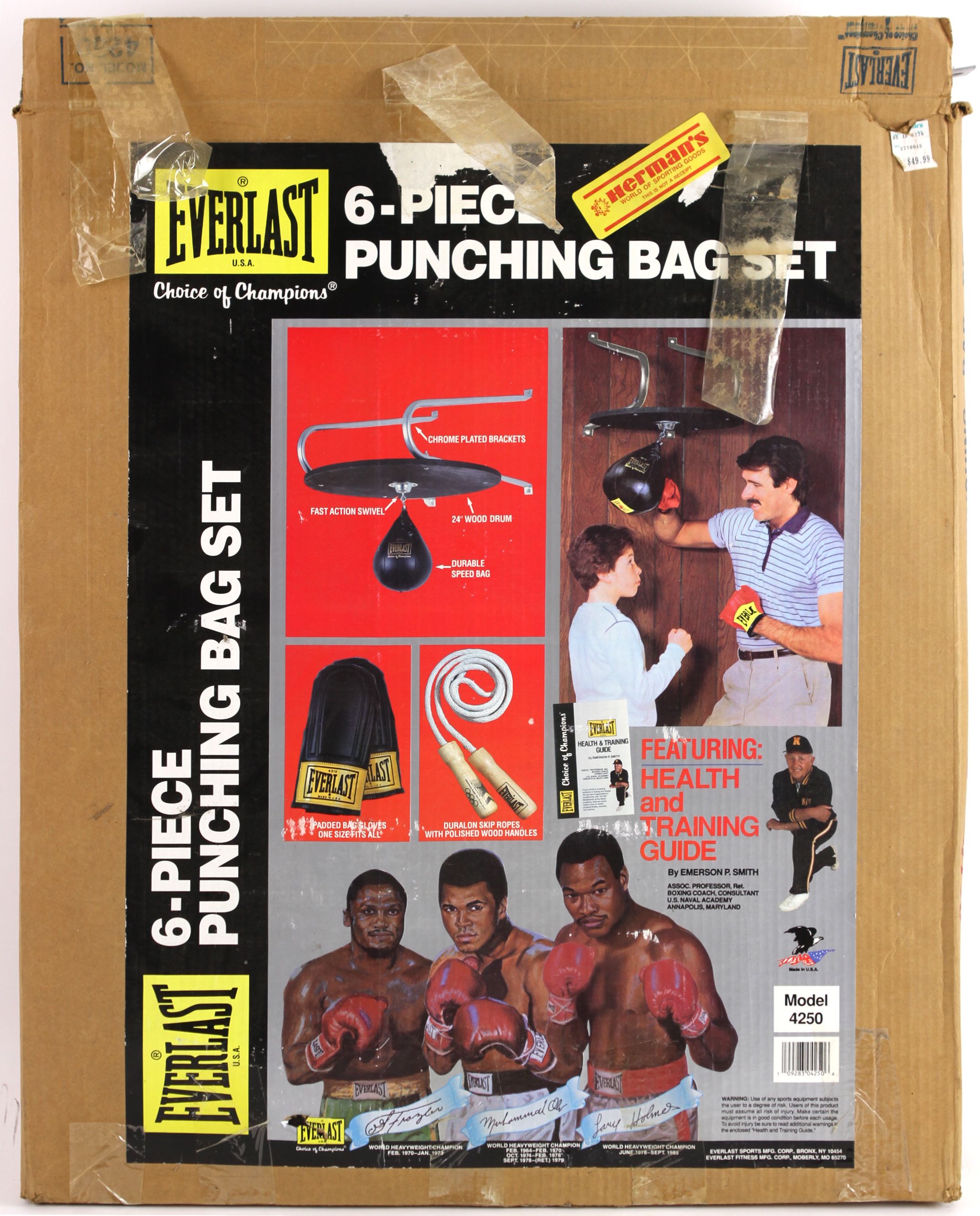 Lot Detail - 1980&#39;s Everlast 6 Piece Punching Bag Set w/ Original Box