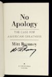 2010 Mitt Romney No Apology The Case for American Greatness Signed Hardcover Book *JSA*