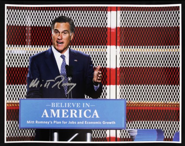 2012 Mitt Romney Republican Presidential Candidate Signed 11" x 14" Photo (JSA)