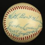 1951-69 Jocko Conlan Signed ONL Giles Ball Hall of Fame Umpire (JSA)