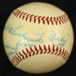 1951-69 Jocko Conlan Signed ONL Giles Ball Hall of Fame Umpire (JSA)