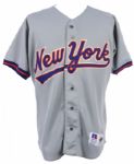 1993 Howard Johnson New York Mets Signed Game Worn Road Jersey (MEARS LOA/JSA)