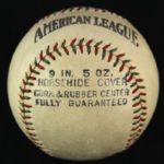 1925 circa Walter Johnson Washington Senators Single Signed Baseball HOF (JSA) Traded for a Doughnut!