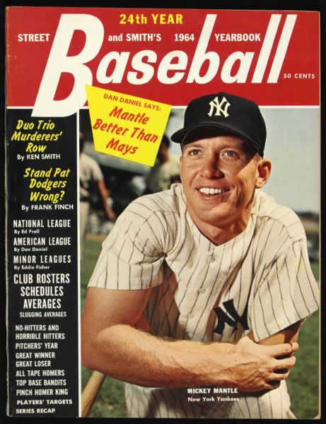 1964 Mickey Mantle New York Yankees Street & Smiths Baseball Yearbook 