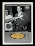 2000 Upper Deck Mickey Mantle New York Yankees Master Collection Game Used Bat Piece #214/500