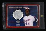 2001 Upper Deck Hank Aaron Atlanta Braves 1971 All-Star Game Salute Game Used Jersey Swatch Card
