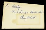 1912-70 Ray Schalk Signed Chicago White Sox 3" x 5" Index Card HOF (JSA) 