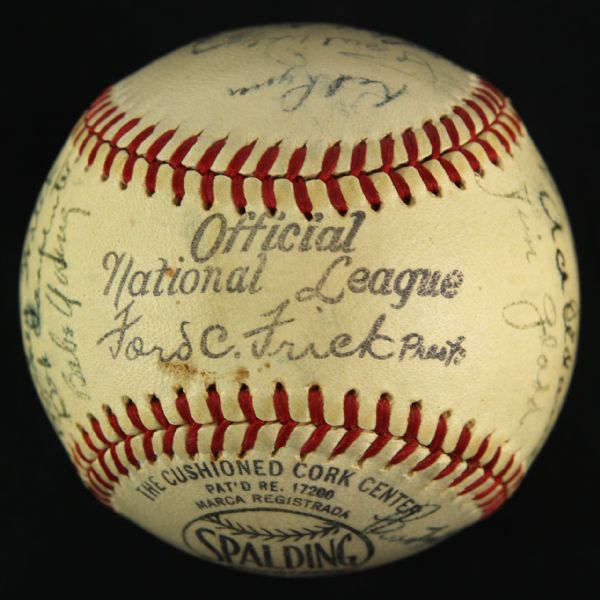1940-41 New York Giants Team Signed ONL Frick Baseball w/ 30 Signatures Including Mel Ott, Carl Hubbell, Bill Terry & More (JSA)