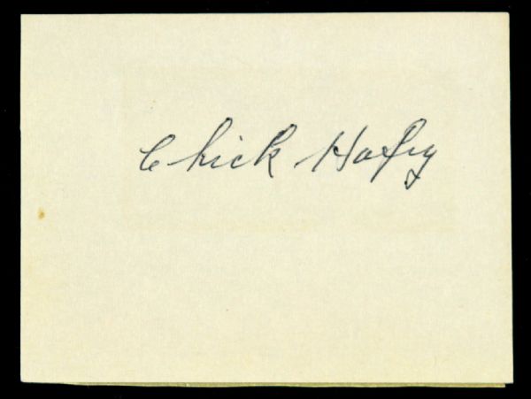 1924-73 Chick Hafey Signed 3" x 4" Cut St. Louis Cardinals Cincinnati Reds HOF (JSA) 