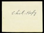 1924-73 Chick Hafey Signed 3" x 4" Cut St. Louis Cardinals Cincinnati Reds HOF (JSA) 