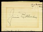 1922-59 Jim Bottomley Signed Index Card St. Louis Cardinals HOF 3" x 4" (JSA) 