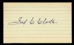 1894-1960 Fred Clarke Signed Index Card Pittsburgh Pirates HOF 3" x 5" (JSA)
