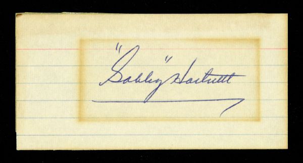1922-72 Gabby Hartnett Signed Index Card Chicago Cubs HOF (JSA)