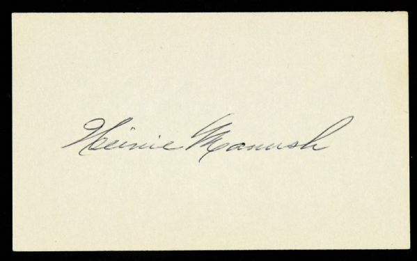 1923-71 Heinie Manush Signed Index Card Washington Senators Detroit Tigers HOF 3" x 5" (JSA)