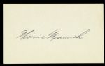 1923-71 Heinie Manush Signed Index Card Washington Senators Detroit Tigers HOF 3" x 5" (JSA)