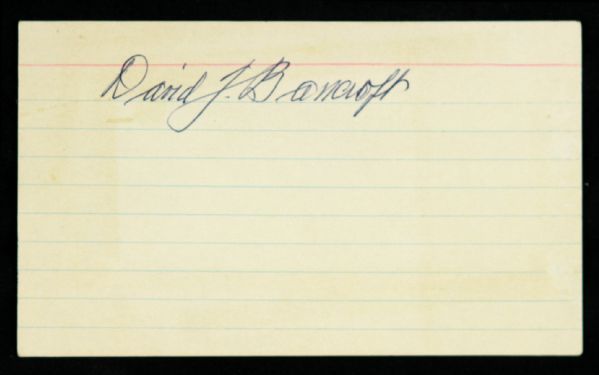 1915-72 Dave Bancroft Signed Index Card Phillies Giants Braves HOF (JSA) 