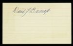1915-72 Dave Bancroft Signed Index Card Phillies Giants Braves HOF (JSA) 