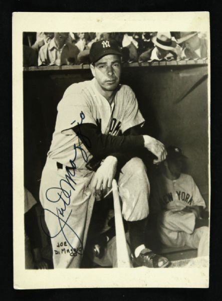 1936-99 Joe DiMaggio Signed Black and White Photo New York Yankees HOF 4" x 5" (JSA) 