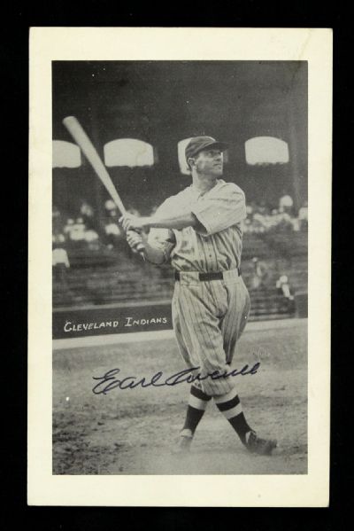 1929-83 Earl Averill Signed Black and White Photo Cleveland Indians HOF 3 1/2" x 5 1/2" (JSA)