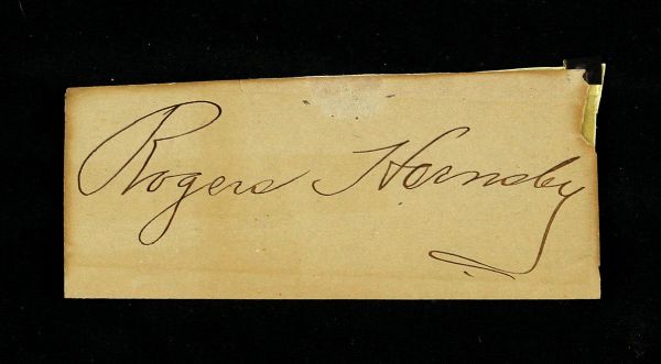 1915-63 Rogers Hornsby Signed Cut St. Louis Cardinals HOF 2" x 4" (JSA)