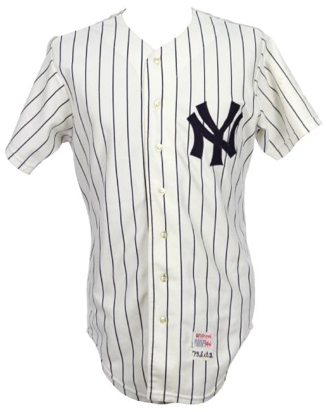 1979 Jerry Narron New York Yankees Game Worn Home Jersey (MEARS A6)