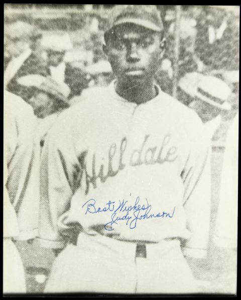 1918-89 Judy Johnson Signed Black and White Photo Negro League 8" x 10" HOF (JSA) 