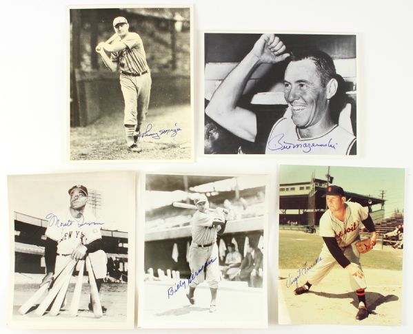 1950s-90s Hall of Fame Star Signed Baseball Photos - Lot of 32 Musial Schmidt Slaughter Jackson Yastrzemski Mize (JSA)