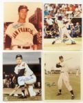 1950's-90's Hall of Fame Star Signed Baseball Photos - Lot of 32 Musial Schmidt Slaughter Jackson Yastrzemski Mize (JSA)