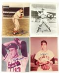 1950's-90's Hall of Fame Star Signed Baseball Photos - Lot of 32 Musial Schmidt Slaughter Jackson Yastrzemski Mize (JSA)