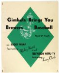 1947-52 Milwaukee Brewers Gimbels Department Store 17" x 21" Radio/TV Broadside 